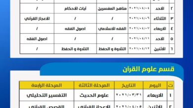 صورة جدول الامتحانات النهائية الحضورية للفصل الدراسي الاول للعام الدراسي ٢٠٢٠-٢٠٢١