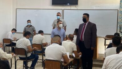 صورة بالصور …اقسام واسط تجري الامتحانات  الحضورية وسط إجراءات صحية مشددة