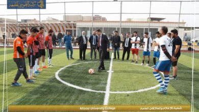 صورة افتتاح بطولة خماسي القدم لطلبة لكلية الطوسي الجامعة