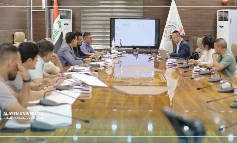 صورة رئاسة جامعة العين تعقد اجتماعا مع كوادر شركة POWER CHINA وكوادرها الطبية