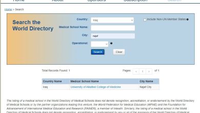 صورة كليّة الطِب بجامعة الكفيل توثق رسميًا ضمن القاموس الطبي العالمي