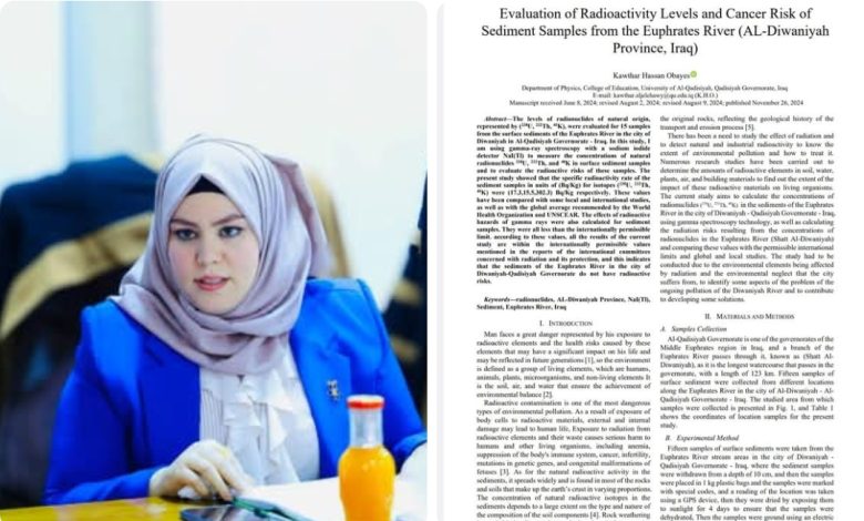 صورة تدريسية من كلية التربية بجامعة القادسية تنشر بحثاً في مجلة عالمية رصينة